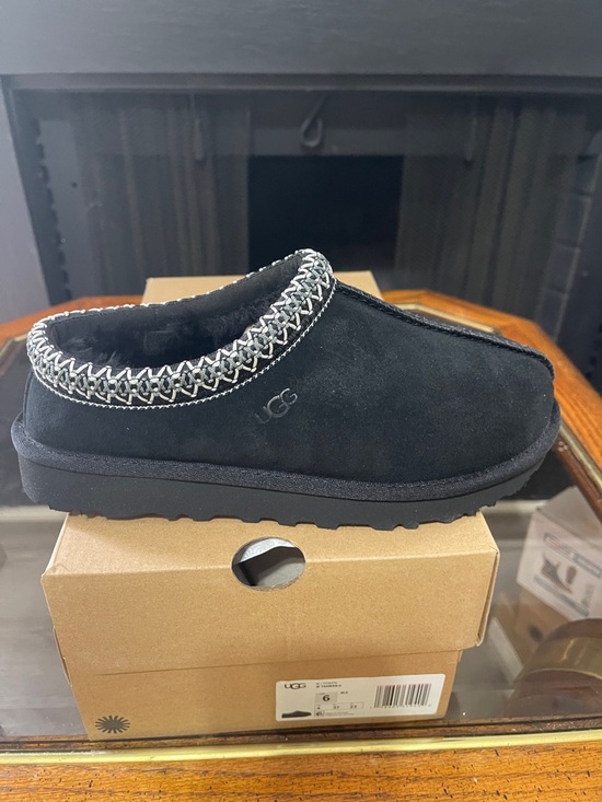 UGG Shoes - UGG Black Suede Braided-Trim Slip-On Clog